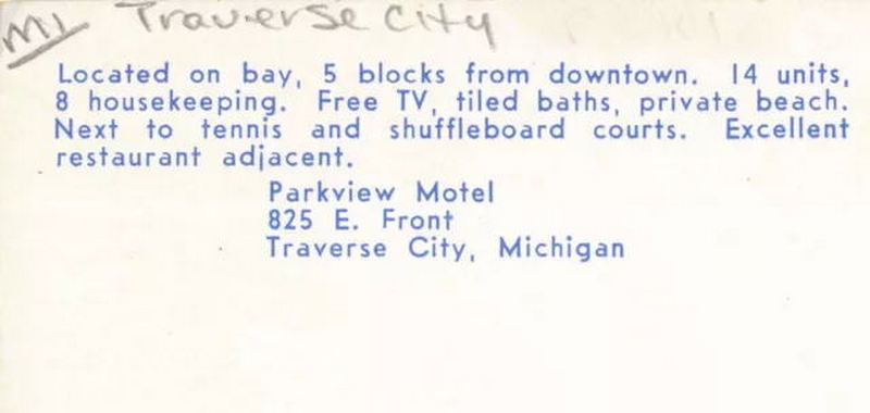 Parkview Motel - Vintage Postcard